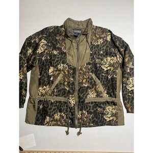 Abvien 100% Silk Thin Lightweight Jacket, Unique Pattern, Full Zip, Large #991